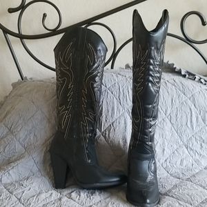 Black tall boots